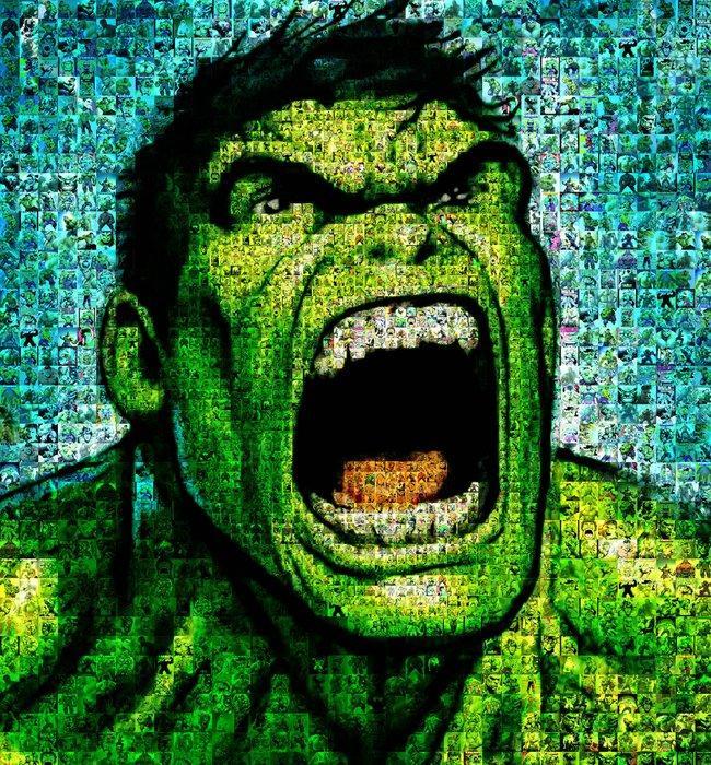 David Law (1967) - Crypto Hulk - Format XL 60x90, Antiek en Kunst, Kunst | Schilderijen | Modern