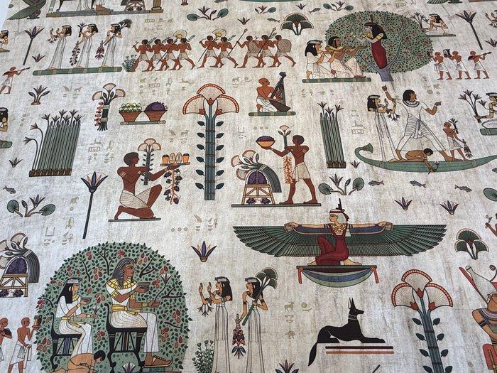 Fascino del Nilo: Weefsel met Egyptische patronen voor, Antiek en Kunst, Antiek | Tapijten, Tafelkleden en Textiel