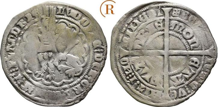 Groschen o J Flandern Grafschaft: Ludwig, 1346-1384:, Postzegels en Munten, Munten | Europa | Niet-Euromunten, België, Verzenden
