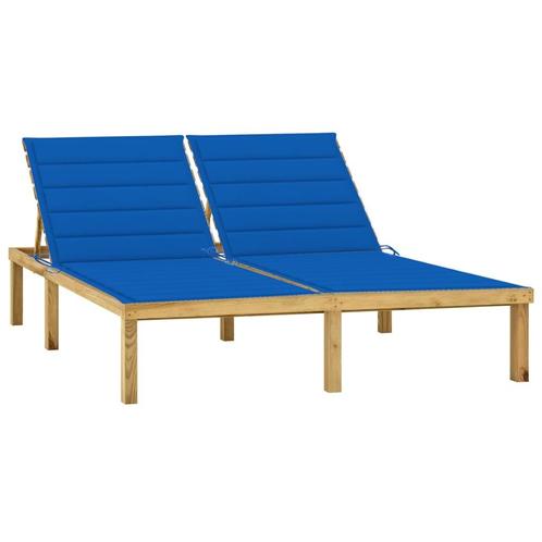 vidaXL Ligbed tweepersoons met kussens geïmpregneerd, Jardin & Terrasse, Chaises longues, Envoi