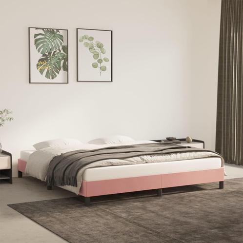 vidaXL Bedframe fluweel roze 160x200 cm, Maison & Meubles, Chambre à coucher | Lits, Envoi
