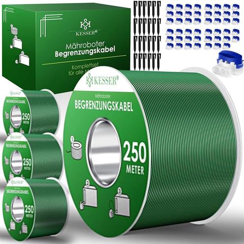 KESSER® Begrenzingskabel 250 m + 12 kabelconnectoren voor ro, Doe-het-zelf en Bouw, Gereedschap | Overige machines, Verzenden