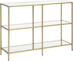 Opbergrek -  - Gehard glas - Goudkleurig, Huis en Inrichting, Tafels | Sidetables, Ophalen of Verzenden, Nieuw, Modern