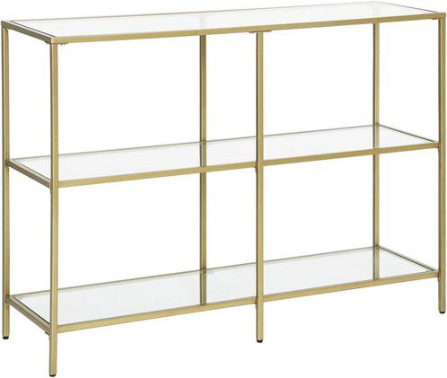 Opbergrek -  - Gehard glas - Goudkleurig, Huis en Inrichting, Tafels | Sidetables, Nieuw, Ophalen of Verzenden