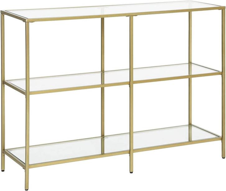 Opbergrek -  - Gehard glas - Goudkleurig, Huis en Inrichting, Tafels | Sidetables, Nieuw, Ophalen of Verzenden