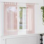 vidaXL Gordijnen voile met lussen 2 st 140x140 cm lichtroze, Huis en Inrichting, Stoffering | Gordijnen en Lamellen, Verzenden