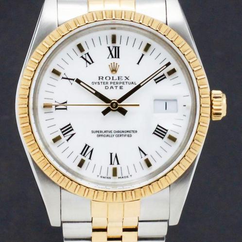 Rolex Oyster Perpetual Date 34 15053 uit 1989, Bijoux, Sacs & Beauté, Montres | Femmes, Envoi