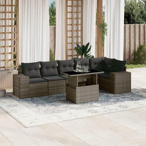 vidaXL Salon de jardin avec coussins 7 pcs gris résine, Jardin & Terrasse, Ensembles de jardin, Salons de jardin, Neuf, Envoi