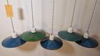 Plafondlamp - Emaille, Staal - Emaille lamp, 5 stuks