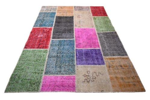 Vintage lappendeken - Vloerkleed - 230 cm - 160 cm - met, Huis en Inrichting, Stoffering | Tapijten en Vloerkleden