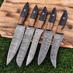 Keukenmes - Chefs knife - Hout, zwart blad en gevouwen, Antiek en Kunst