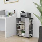vidaXL Rolkast 60x35x75 cm bewerkt hout betongrijs, Huis en Inrichting, Verzenden, Nieuw