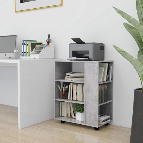 vidaXL Rolkast 60x35x75 cm bewerkt hout betongrijs, Huis en Inrichting, Kasten | Overige, Nieuw, Verzenden