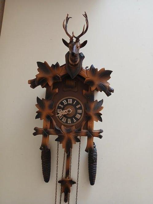 Koekoeksklok -   Hout, IJzer, Koper, Messing - 1950-1960 -, Antiek en Kunst, Antiek | Klokken