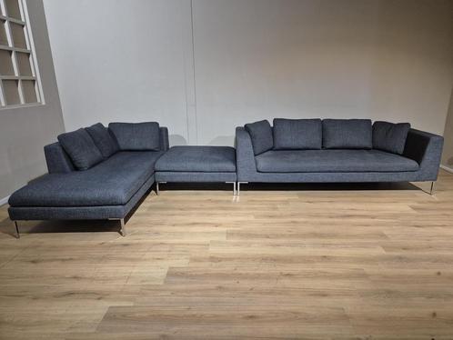 Alberta Collins Hoekbank - Chaise Longue - Stof - Blauw, Huis en Inrichting, Zetels | Zetels en Chaises Longues, 300 cm of meer