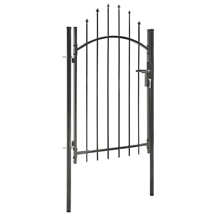 vidaXL Poort 1x2 m staal zwart, Tuin en Terras, Tuinpoorten, Nieuw, Verzenden