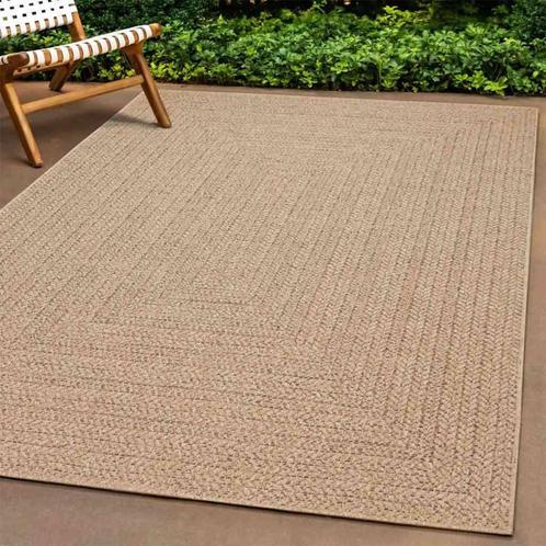 vidaXL Vloerkleed ZIZUR binnen en buiten 120x120 cm jute, Huis en Inrichting, Stoffering | Tapijten en Vloerkleden, Nieuw, Verzenden