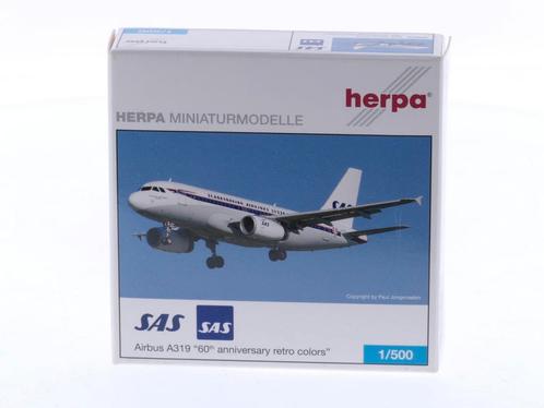Schaal 1:500 Herpa 509978 SAS Airbus A319 60th anniversa..., Hobby en Vrije tijd, Modelbouw | Vliegtuigen en Helikopters, Zo goed als nieuw