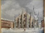 Eugenio Mantegani (1929-2005) - Milano, Piazza Duomo, Antiek en Kunst