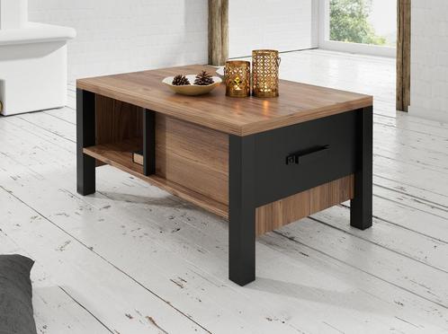 Salontafel Olivia - Zwart - Eiken - 90 cm, Huis en Inrichting, Tafels | Salontafels, Nieuw, 50 tot 100 cm, Minder dan 50 cm, Verzenden