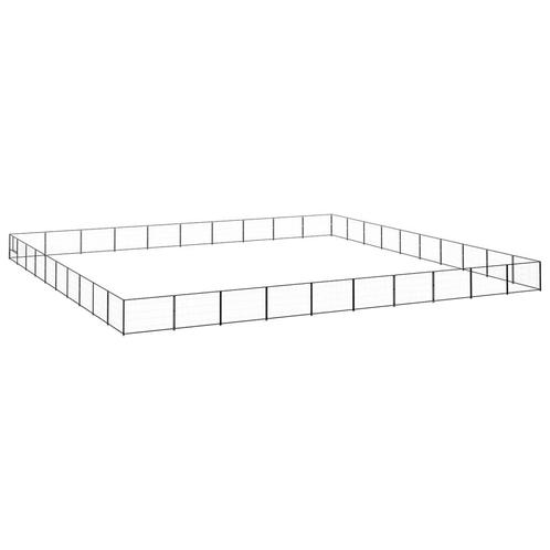 vidaXL Hondenkennel 100 m² staal zwart, Dieren en Toebehoren, Hondenbenches, Nieuw, Verzenden