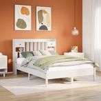 vidaXL Bed met boekenkast zonder matras grenenhout wit, Huis en Inrichting, Slaapkamer | Bedden, Verzenden, Nieuw