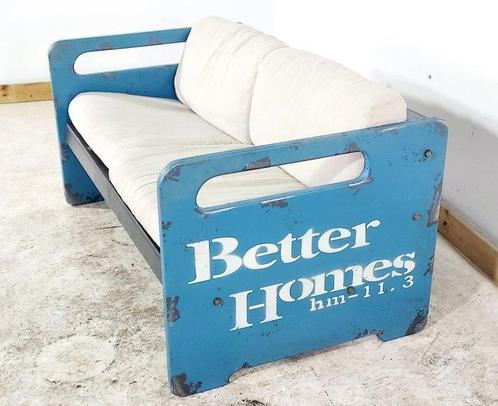 Sofa - Hout, Textiel - Tweepersoonsbank, Antiek en Kunst, Curiosa en Brocante