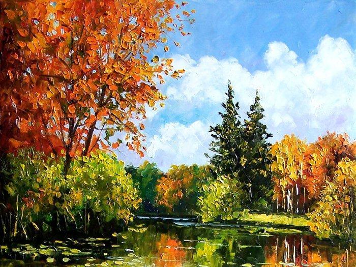 Renata Wojak (XX) - Nad wod, Antiquités & Art, Art | Peinture | Classique