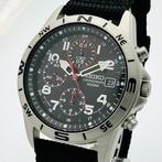 Seiko - Chronograph Military Black Dial and Red and White