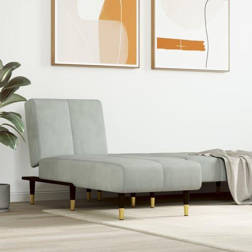 vidaXL Chaise longue fluweel lichtgrijs, Huis en Inrichting, Zetels | Zetels en Chaises Longues, Nieuw, Verzenden