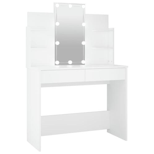 vidaXL Coiffeuse avec LED Blanc 96x40x142 cm, Maison & Meubles, Tables | Coiffeuses, Neuf, Envoi
