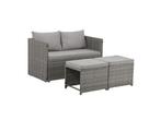 Veiling - 2 in 1 Polyrotan Loungeset Jamaika - Grijs, Tuin en Terras, Nieuw