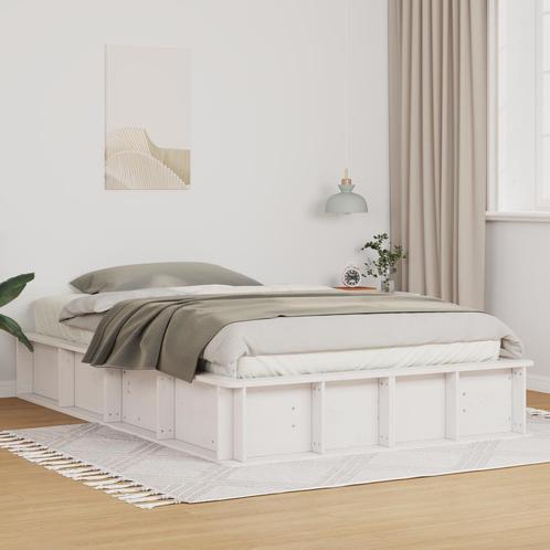 vidaXL Bedframe met opslag Wit 140 x 190 cm Hout, Huis en Inrichting, Slaapkamer | Bedden, Nieuw, Verzenden