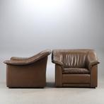 Fauteuil (2) - Leder - Een paar mid-century bruine leren