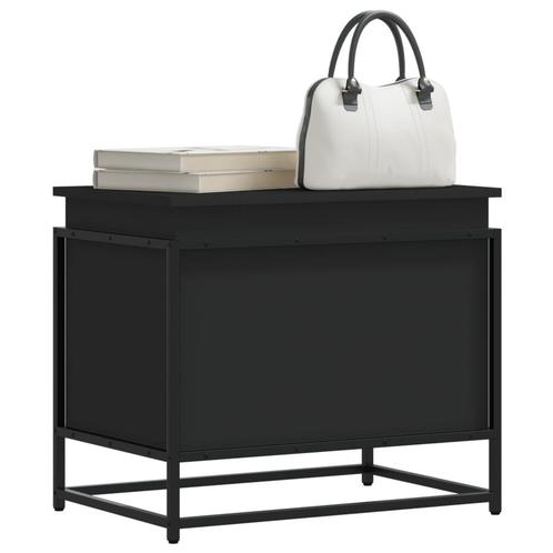 vidaXL Opbergbox met deksel 60x40x51,5 cm bewerkt hout zwart, Doe-het-zelf en Bouw, Kratten en Dozen, Nieuw, Verzenden