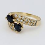 Bague - 18 carats Or jaune Saphir - Diamant, Bijoux, Sacs & Beauté