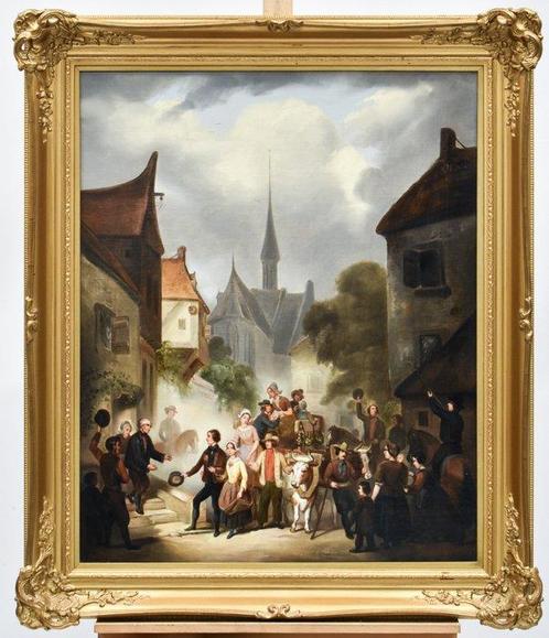 C. Deventer (XIX) - De os die geofferd gaat worden, Antiek en Kunst, Kunst | Schilderijen | Klassiek