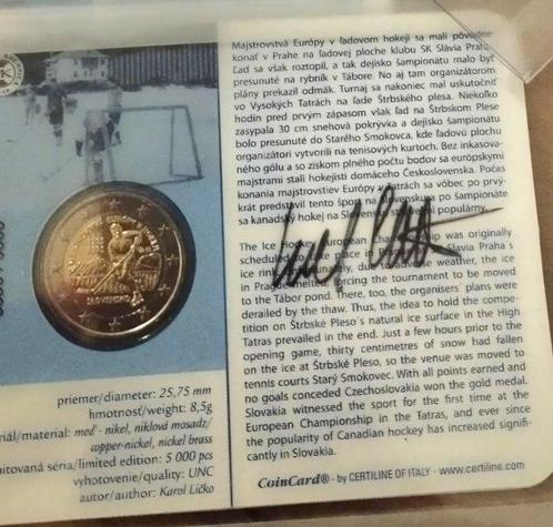 Slowakije. 2 Euro 2025 Hockey Championship - signed by the, Postzegels en Munten, Munten | Europa | Euromunten