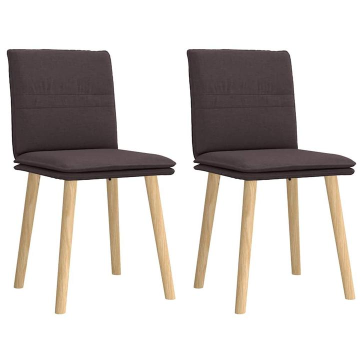 vidaXL Eetkamerstoelen 2 st stof donkerbruin, Huis en Inrichting, Stoelen, Nieuw, Verzenden