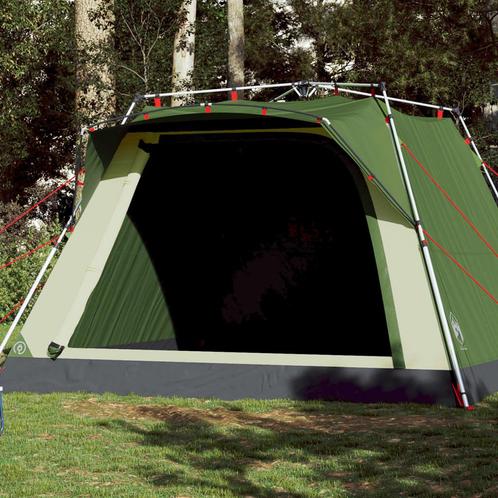 vidaXL Kampeertent 4-persoons snelontgrendeling groen, Caravans en Kamperen, Tenten, Nieuw, Verzenden