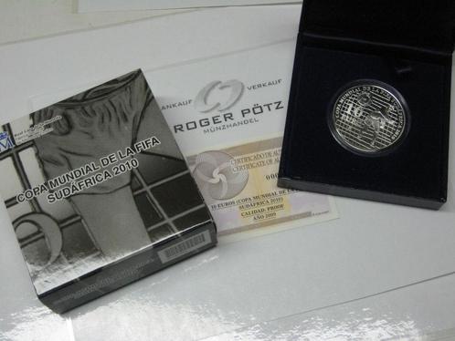Spanien 10 Euro 2009 zilver voetbal Wm Suedafrika 2010 Pp..., Postzegels en Munten, Munten | Europa | Euromunten, België, Verzenden