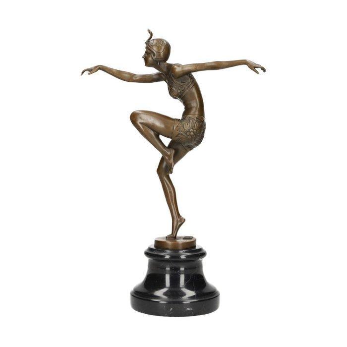 Beeldje - Dancer in art deco style - Brons, Marmer, Antiek en Kunst, Kunst | Designobjecten