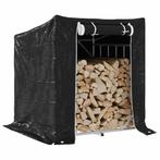 vidaXL Haardhoutrek met regenhoes 100,5x80,5x110,5 cm staal, Tuin en Terras, Brandhout, Verzenden