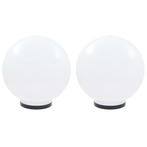 Tuinlampen LED Bol 40cm (2st) - OP=OP - Refurbished, Tuin en Terras, Kunststof, Verzenden, Minder dan 50 watt, Staande lamp