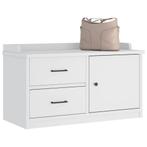 vidaXL Gangbankje SANDNES wit 87x40x50 cm massief grenenhout, Huis en Inrichting, Verzenden, Nieuw