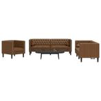 vidaXL 3-delige Loungeset Chesterfield met bolsters, Huis en Inrichting, Verzenden, Nieuw