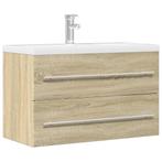 vidaXL Wastafelkast 80x38,5x48 cm bewerkt hout oud, Huis en Inrichting, Badkamer | Badkamermeubels, Verzenden, Nieuw