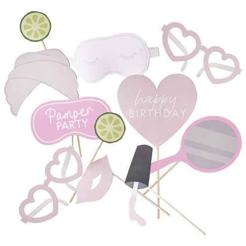 Pamper Party Photobooth Props 10st, Hobby en Vrije tijd, Feestartikelen, Nieuw, Verzenden