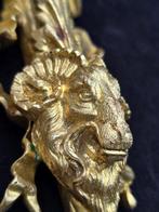 Wandkandelaar (2) - Verguld brons - Paar figuurappliques, Antiek en Kunst