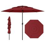 2dekans | Coast Grote Parasol 300 cm Rood – 3-Laagse, Tuin en Terras, Ophalen of Verzenden, Nieuw